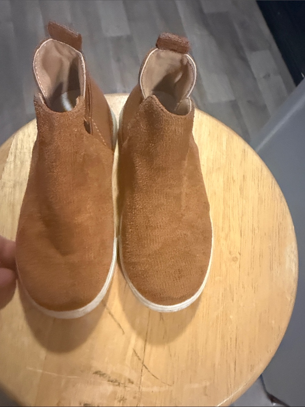 New Era Kids Brown Slip-On Suede Sneakers